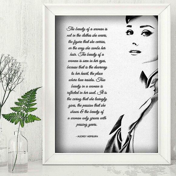 🌟 Audrey Hepburn inspirational quote Wall Art PICTURE PRINT Breakfast Tiffany’s - Picture 2 of 4